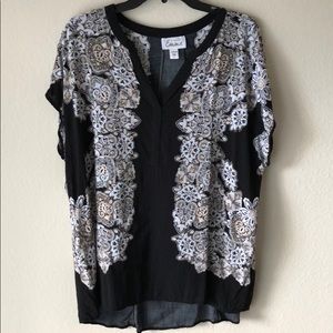 Plus Size V-neck Blouse